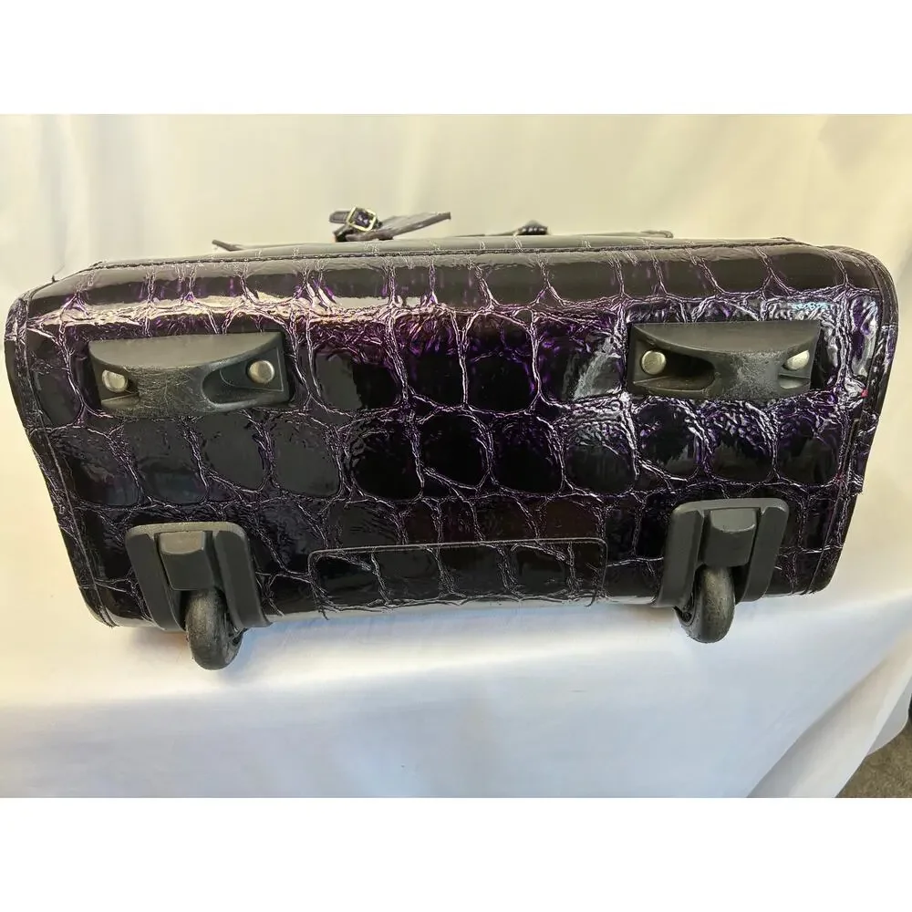 Jasper Conran at Tripp Rolling Laptop Bag Faux Leather Purple Croc Career Travel